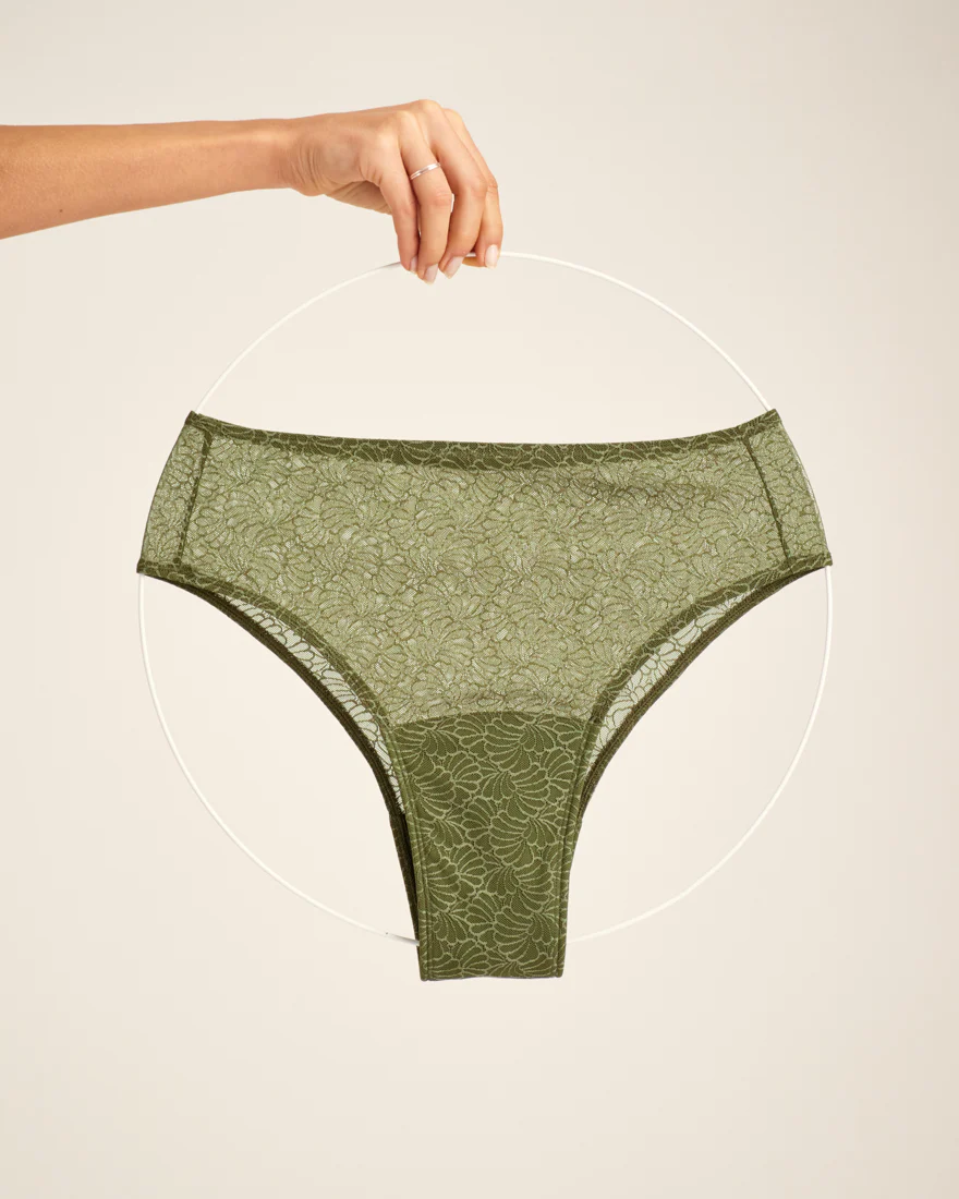 Highwaist Cheeky Mesh khaki - Image 7